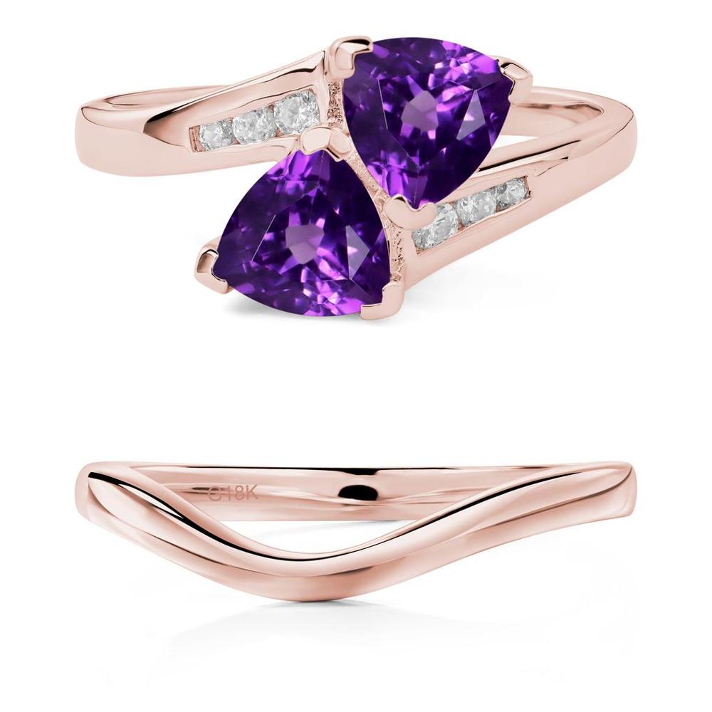 2 Stone Amethyst Mothers Ring - LUO Jewelry #metal_xxxxx