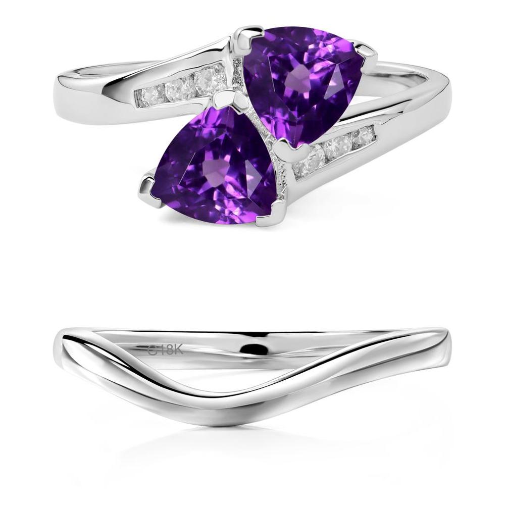 2 Stone Amethyst Mothers Ring - LUO Jewelry #metal_xxxxx