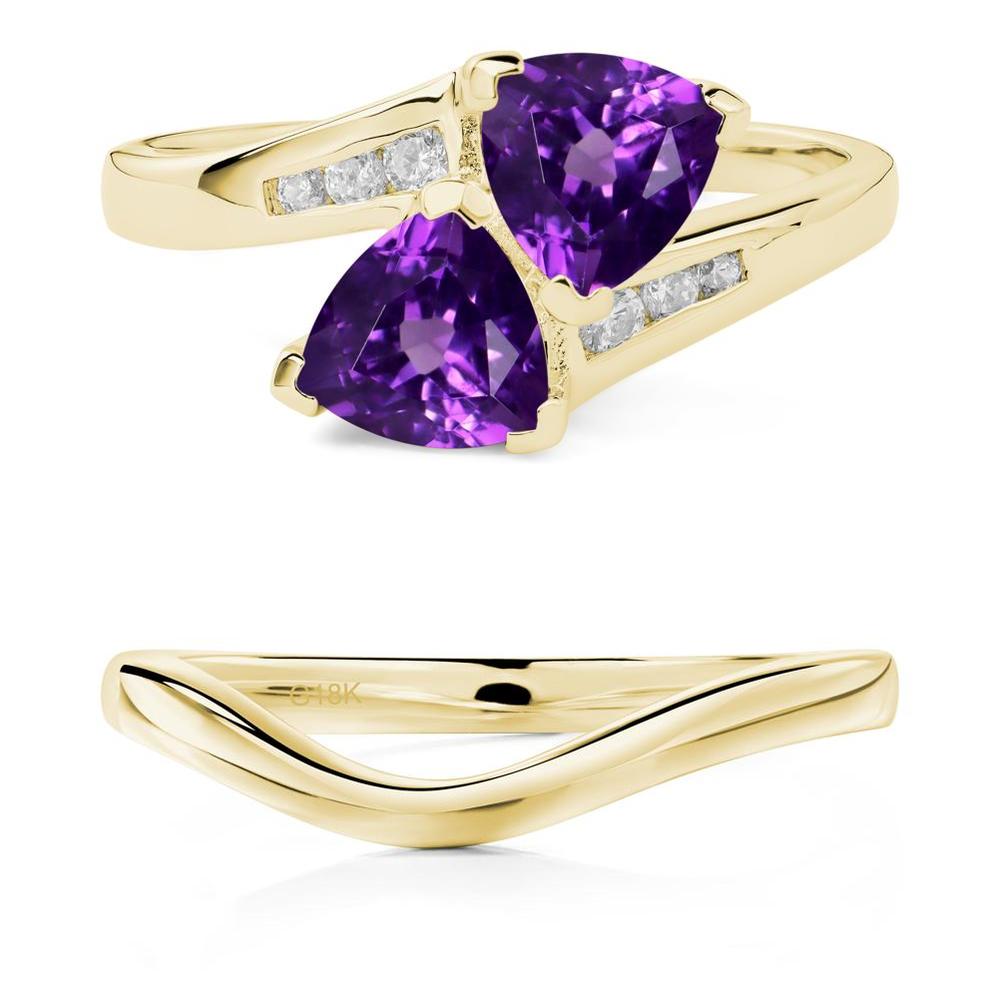 2 Stone Amethyst Mothers Ring - LUO Jewelry #metal_xxxxx