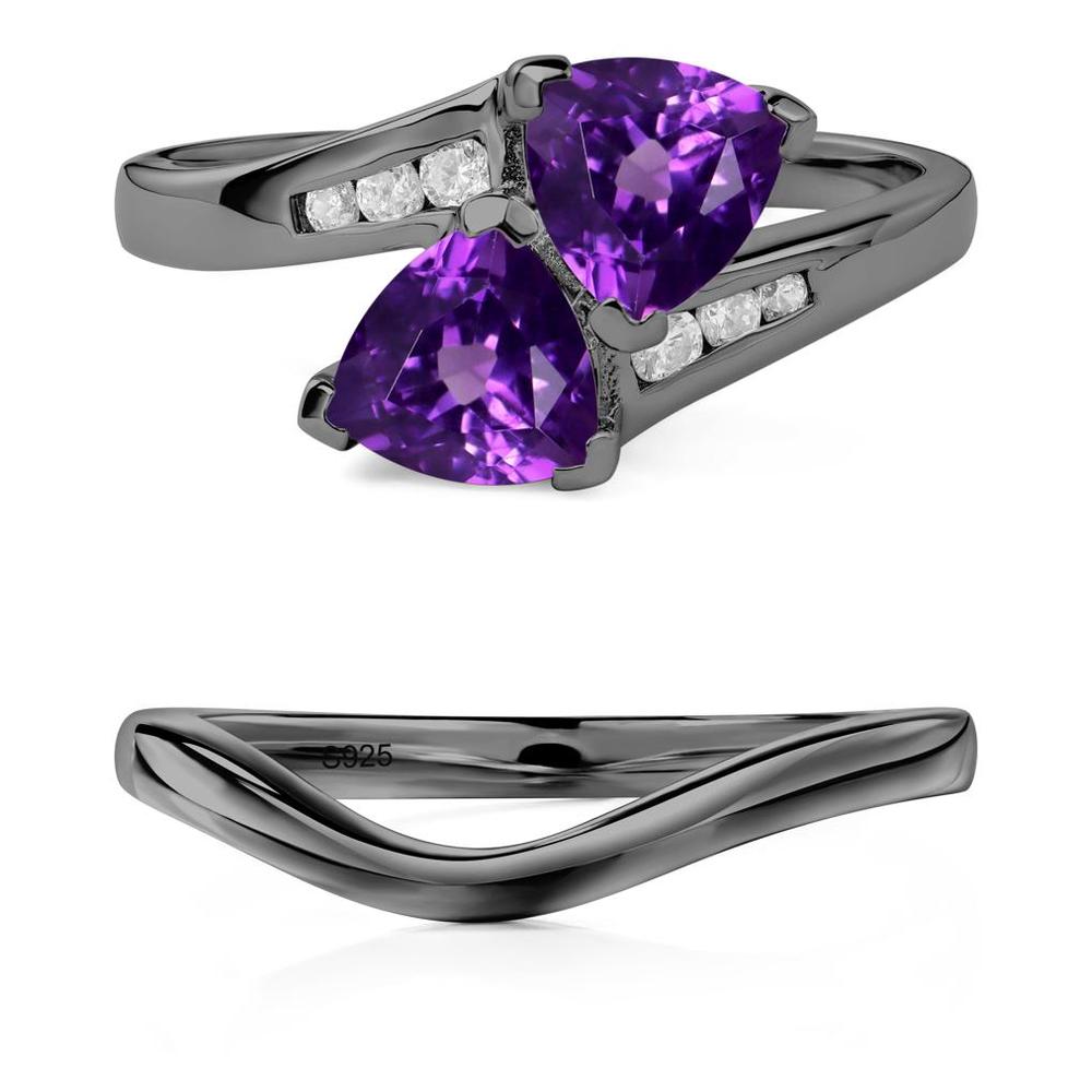 2 Stone Amethyst Mothers Ring - LUO Jewelry #metal_xxxxx