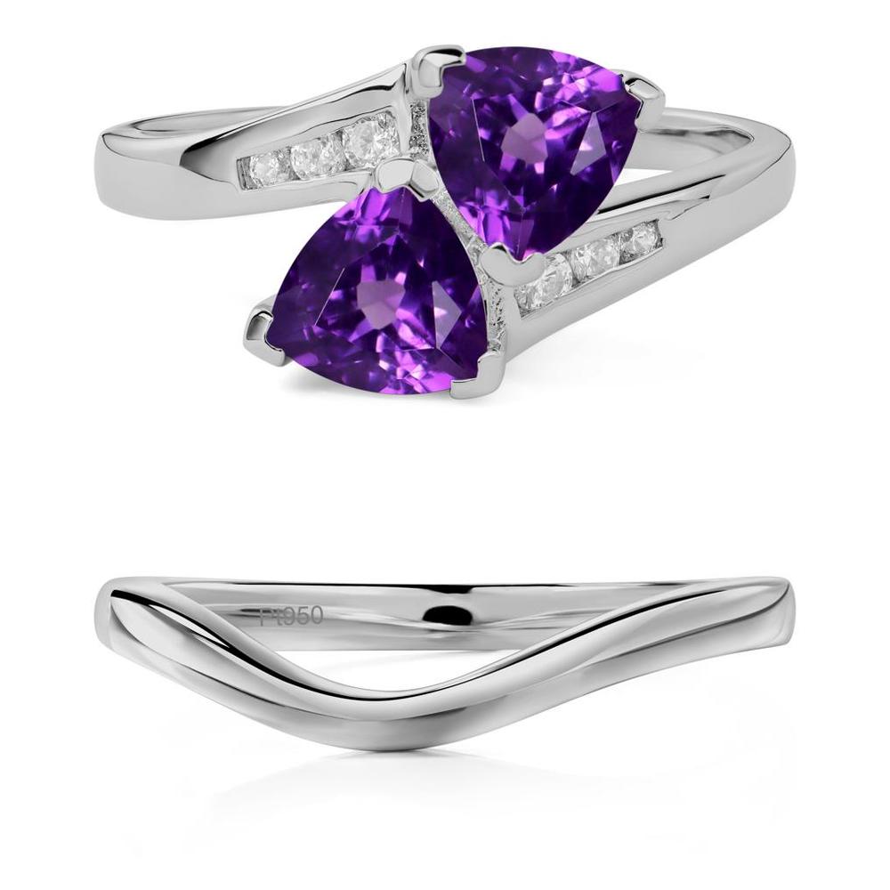 2 Stone Amethyst Mothers Ring - LUO Jewelry #metal_xxxxx