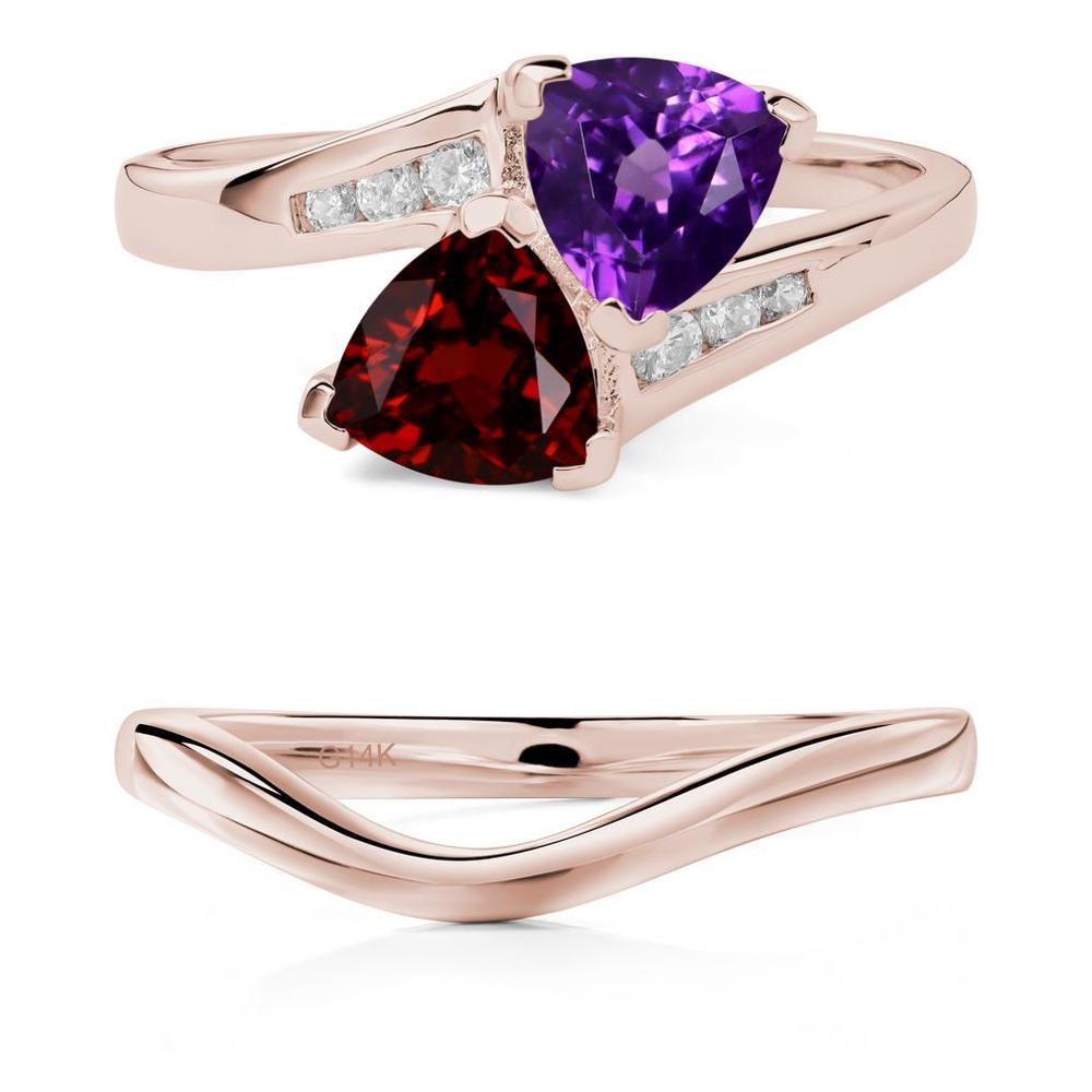 Garnet and Amethyst Ring - LUO Jewelry #metal_xxxxx