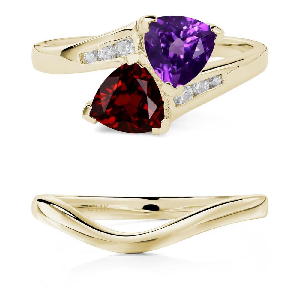 Garnet and Amethyst Ring - LUO Jewelry #metal_xxxxx