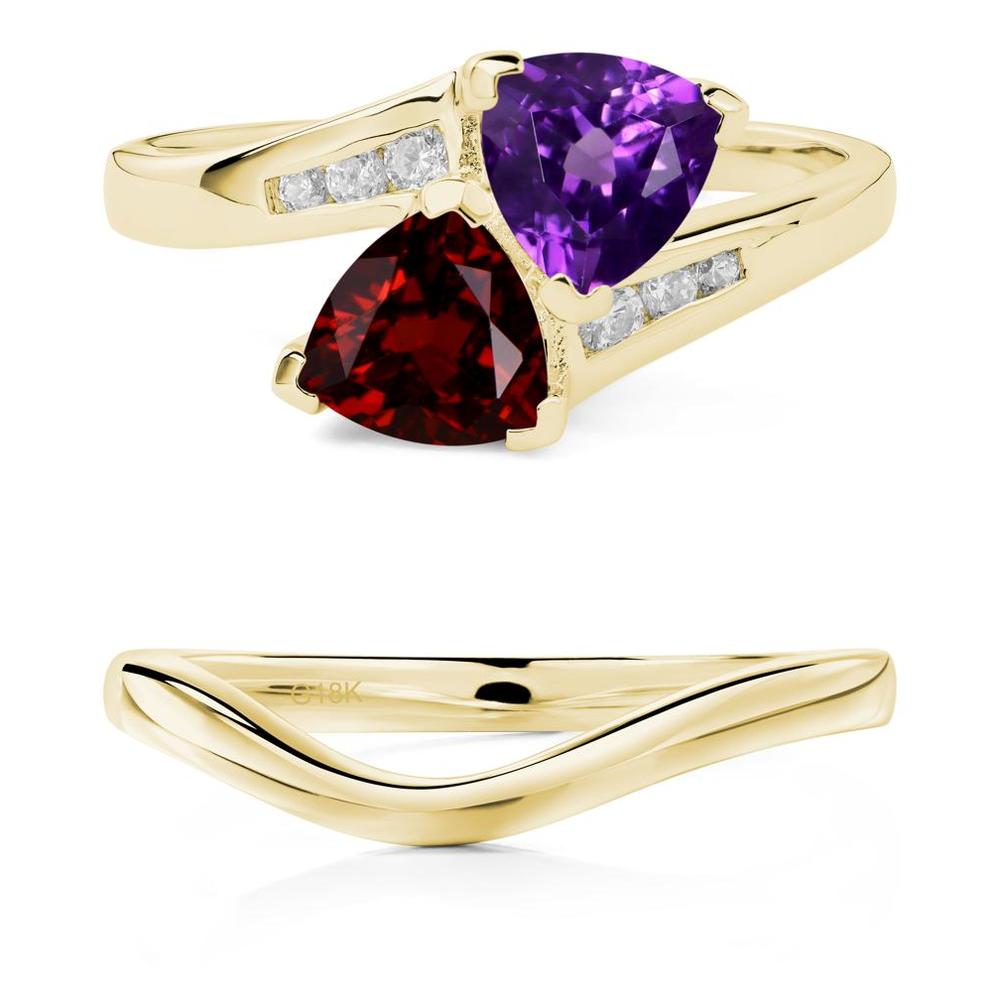 Garnet and Amethyst Ring - LUO Jewelry #metal_xxxxx