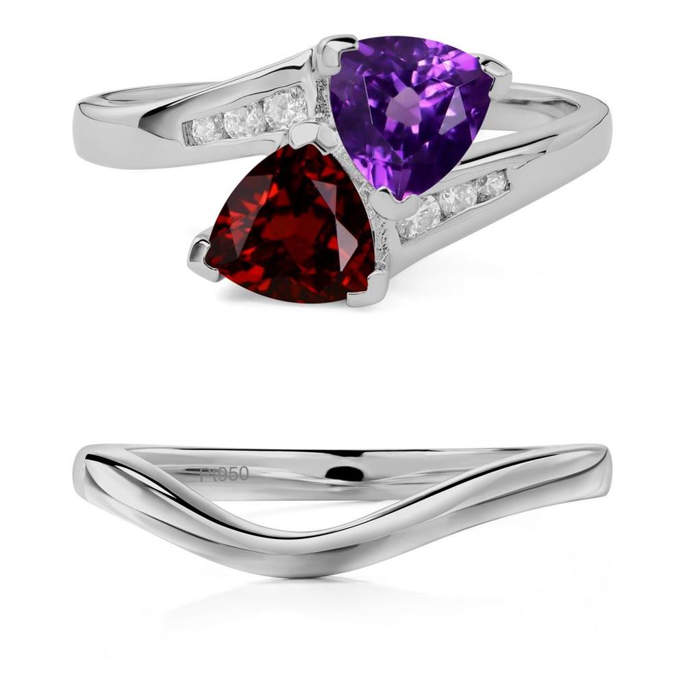 Garnet and Amethyst Ring - LUO Jewelry #metal_xxxxx
