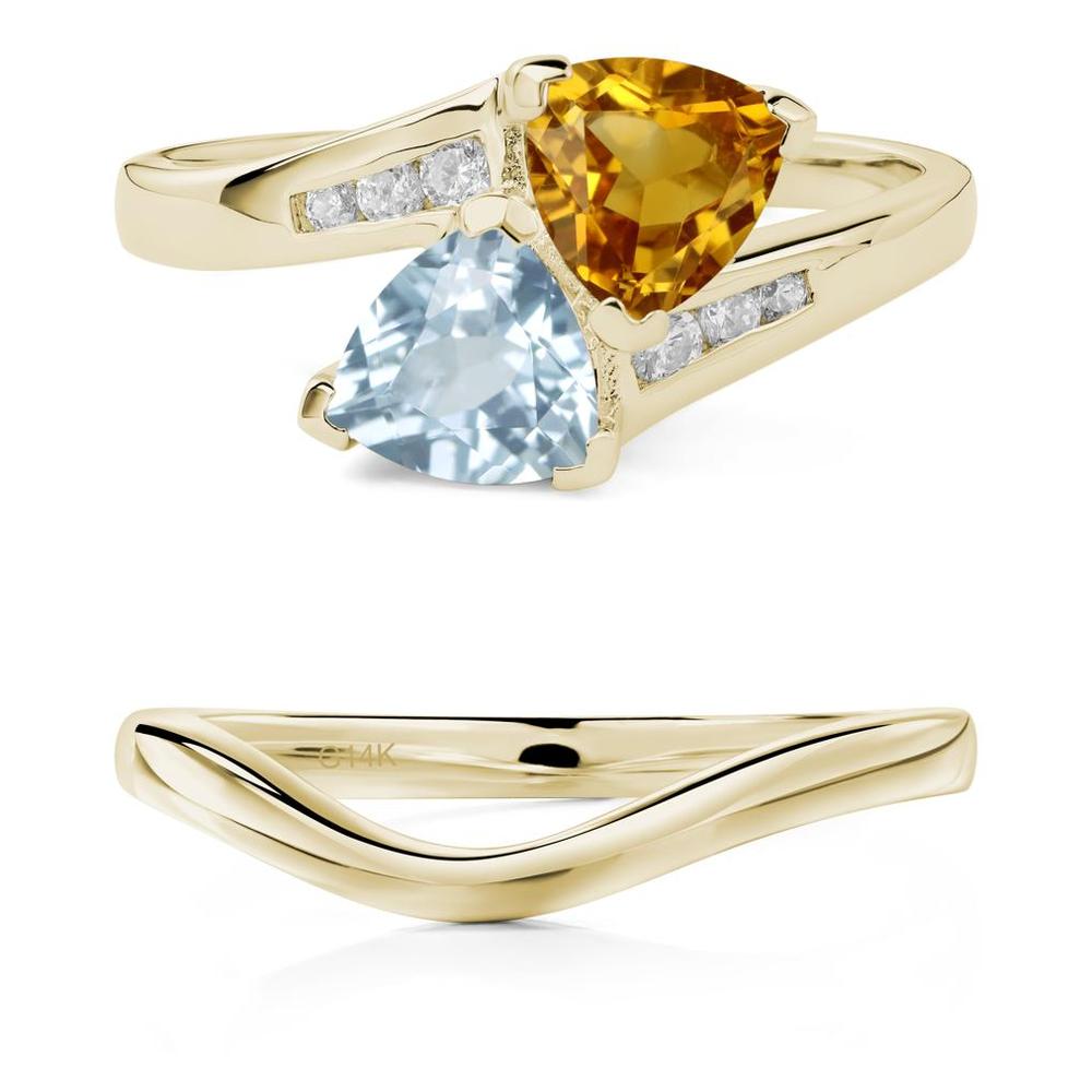 Citrine and Aquamarine Ring - LUO Jewelry #metal_xxxxx