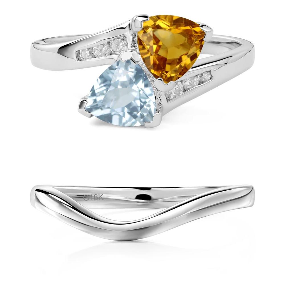 Citrine and Aquamarine Ring - LUO Jewelry #metal_xxxxx