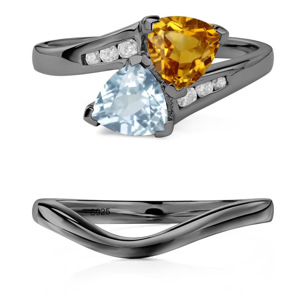 Citrine and Aquamarine Ring - LUO Jewelry #metal_xxxxx