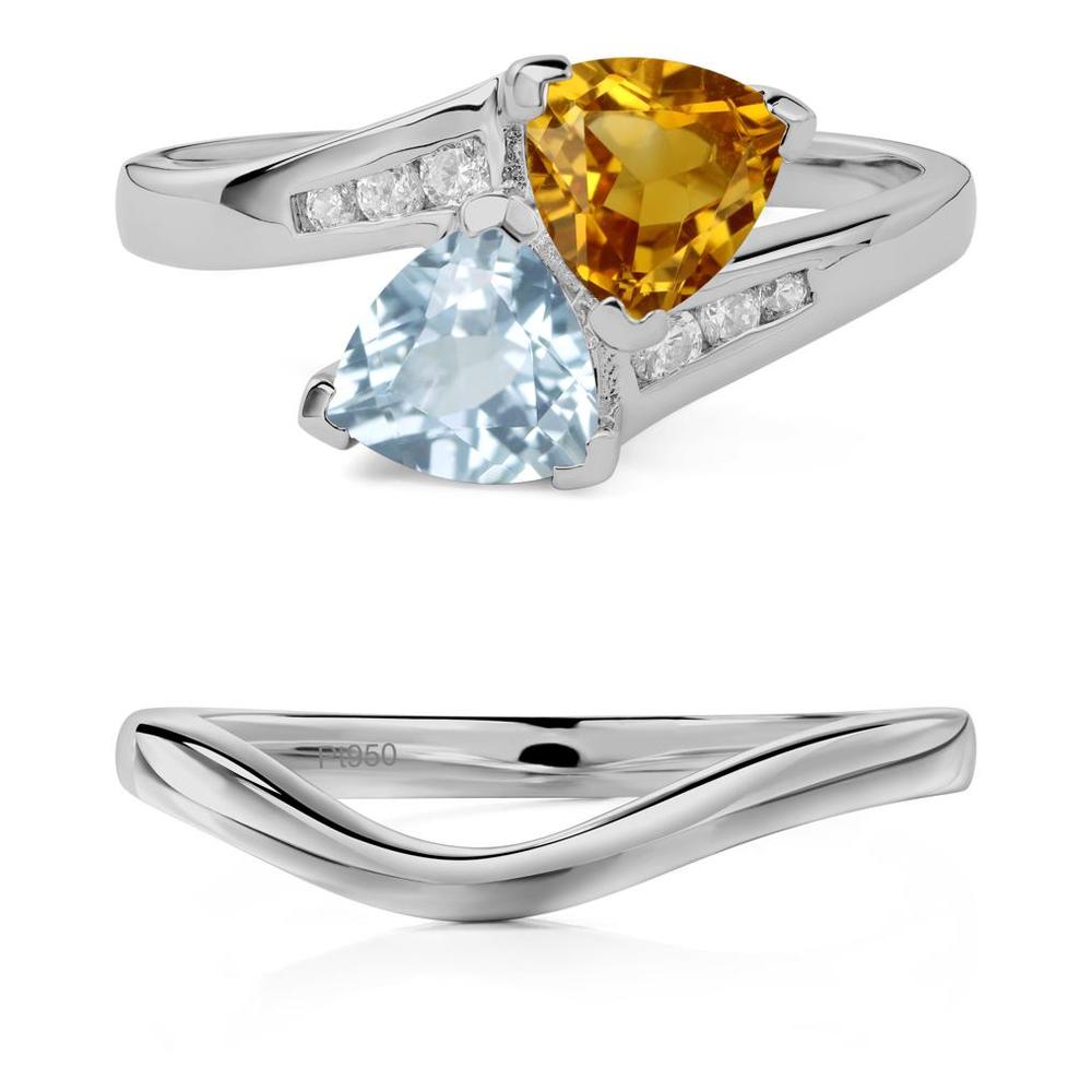 Citrine and Aquamarine Ring - LUO Jewelry #metal_xxxxx