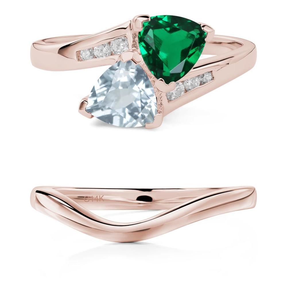 Aquamarine and Emerald Ring - LUO Jewelry #metal_xxxxx