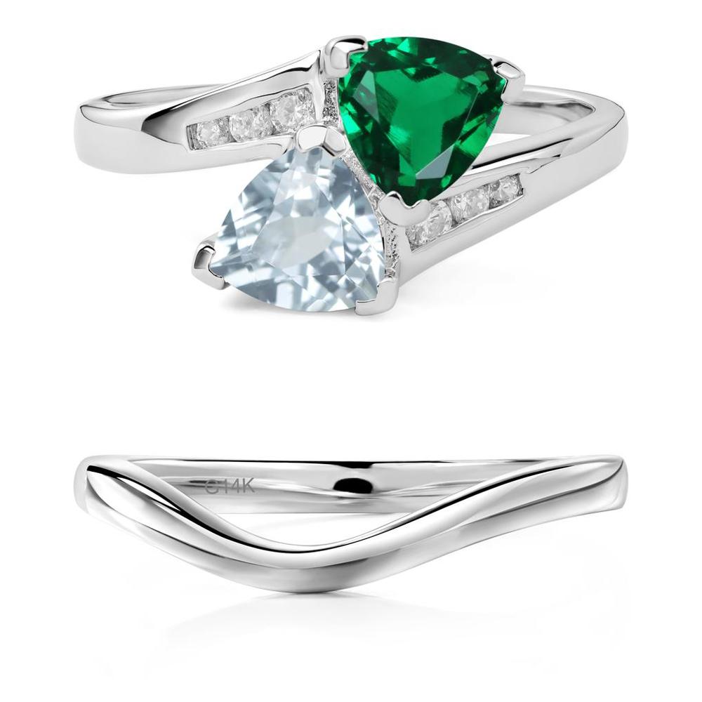 Aquamarine and Emerald Ring - LUO Jewelry #metal_xxxxx