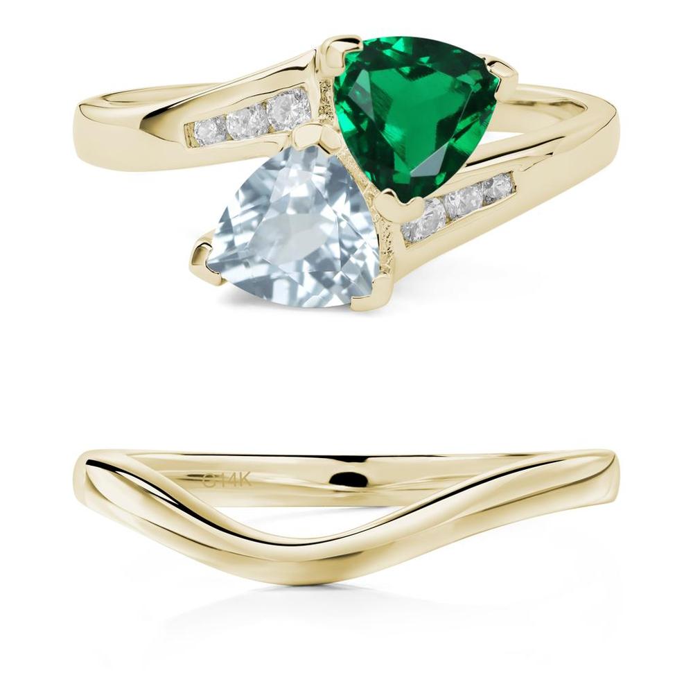 Aquamarine and Emerald Ring - LUO Jewelry #metal_xxxxx