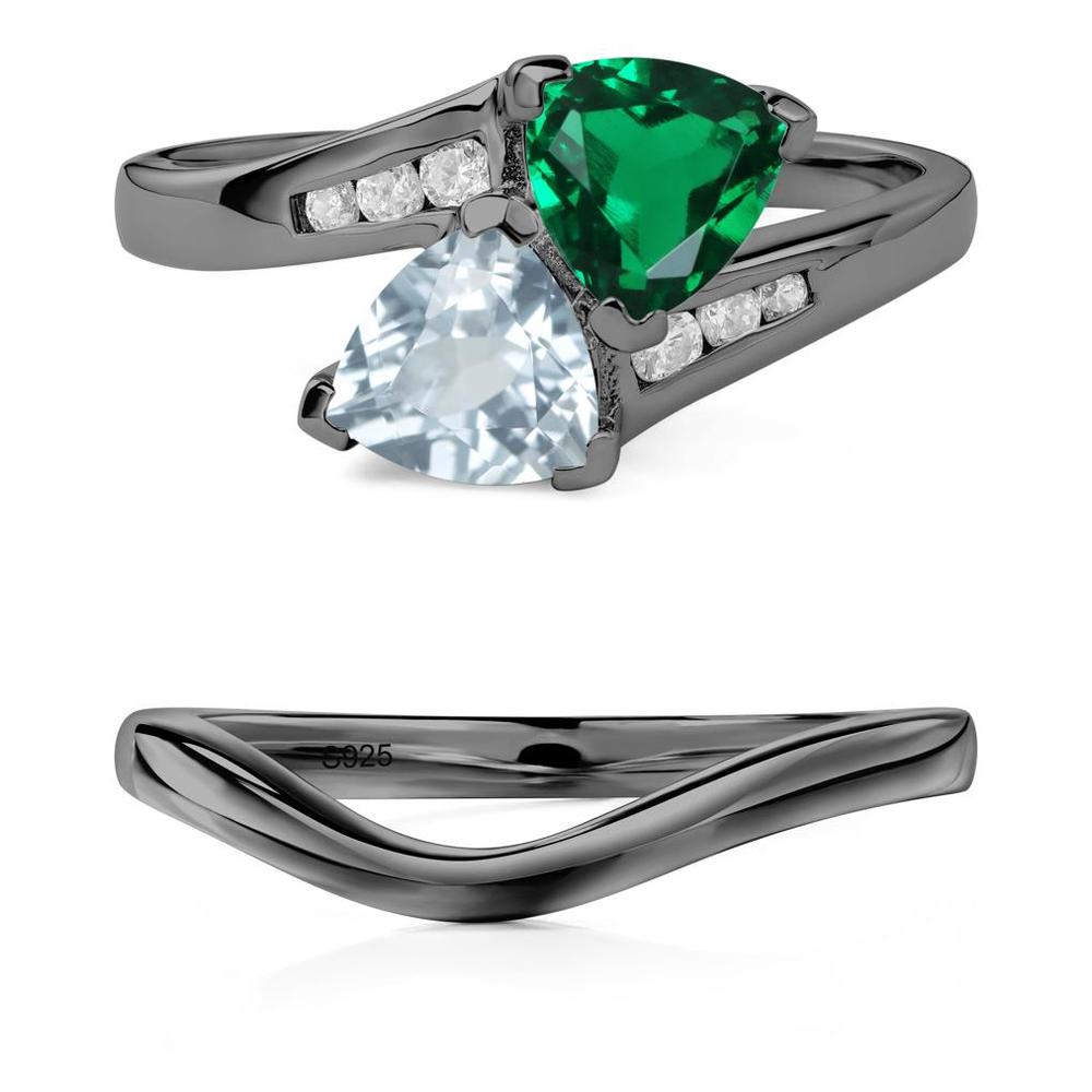 Aquamarine and Emerald Ring - LUO Jewelry #metal_xxxxx