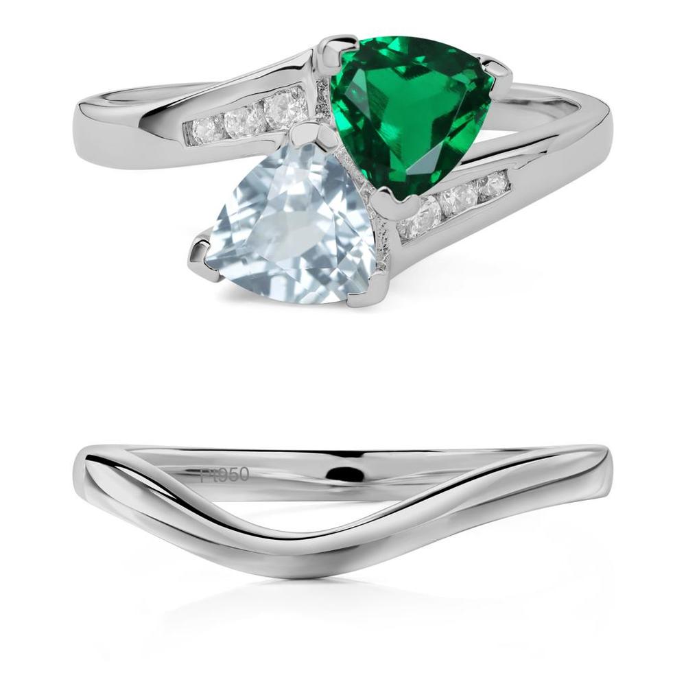 Aquamarine and Emerald Ring - LUO Jewelry #metal_xxxxx