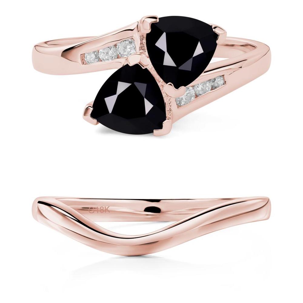 Black Spinel Bypass Ring - LUO Jewelry #metal_xxxxx