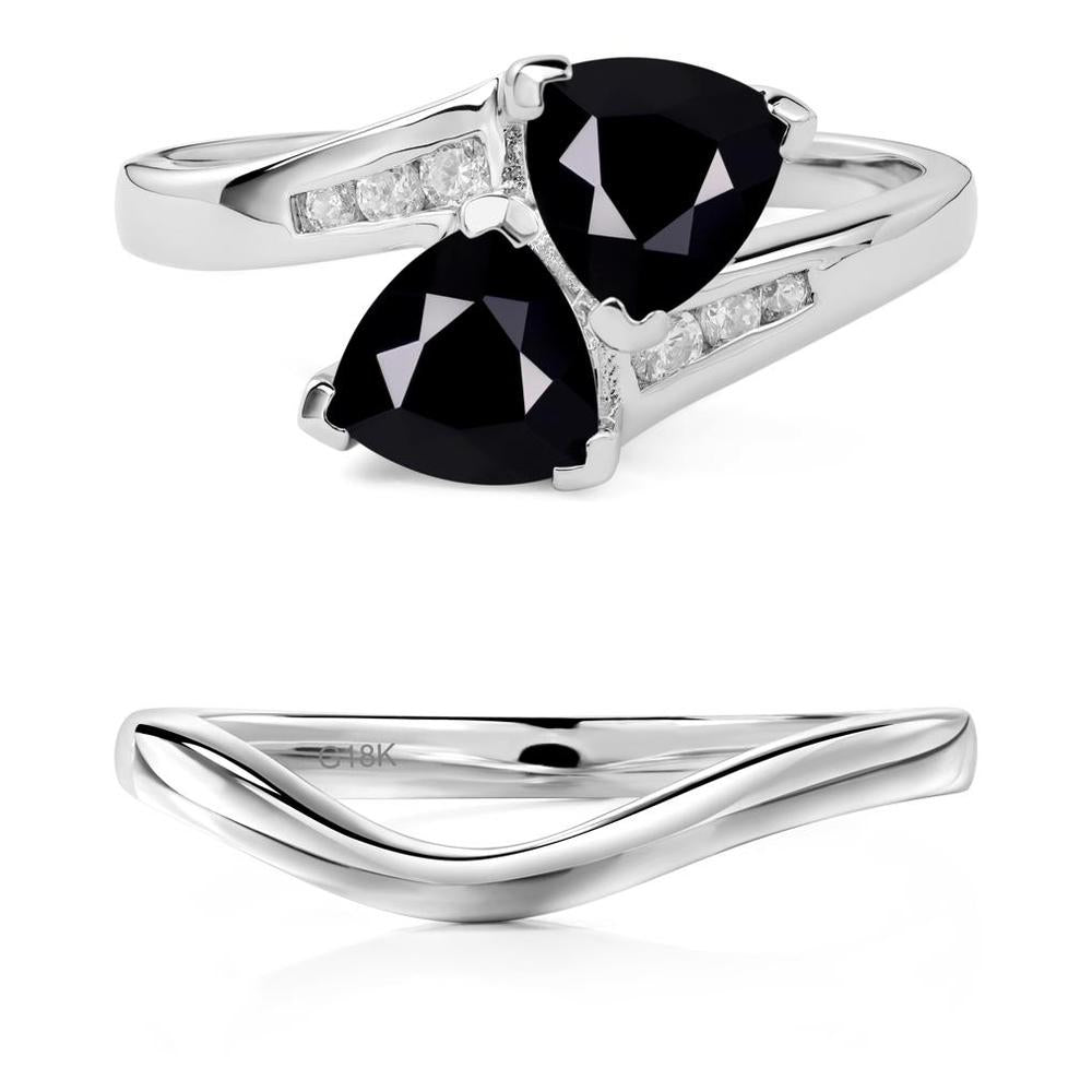 Black Spinel Bypass Ring - LUO Jewelry #metal_xxxxx