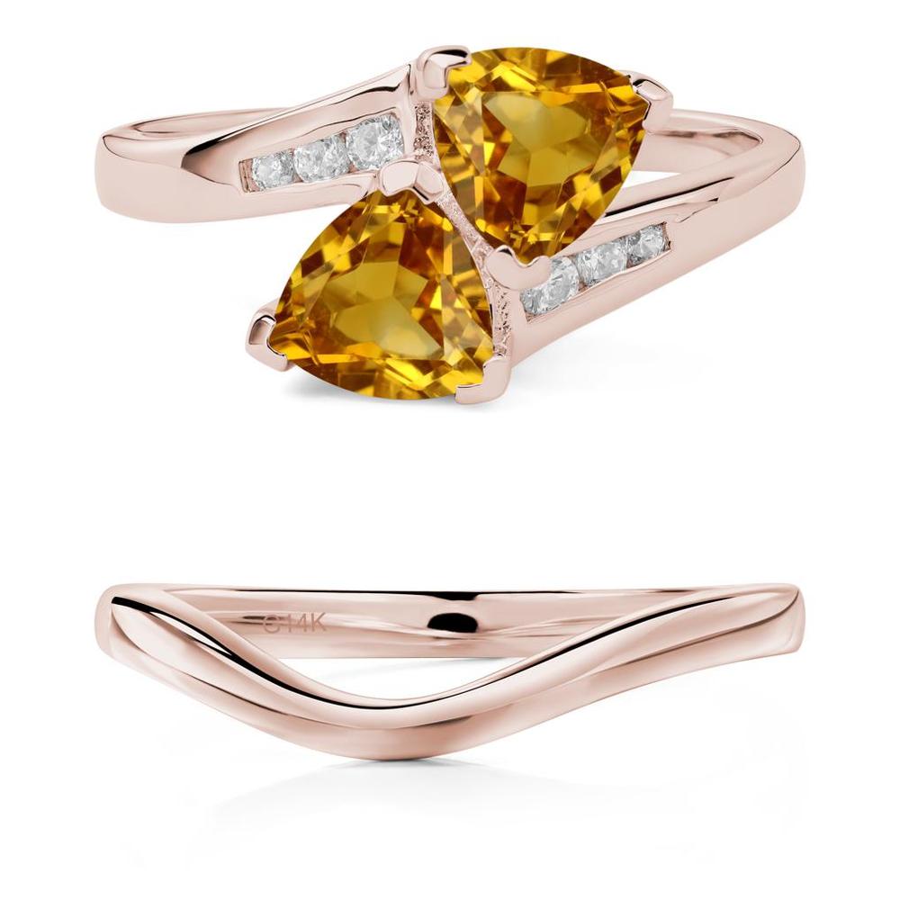 Citrine Two Stone Bypass Ring - LUO Jewelry #metal_xxxxx