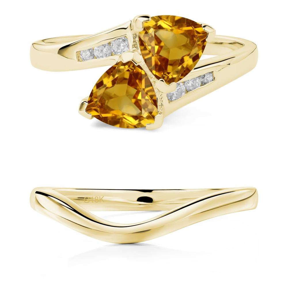 Citrine Two Stone Bypass Ring - LUO Jewelry #metal_xxxxx