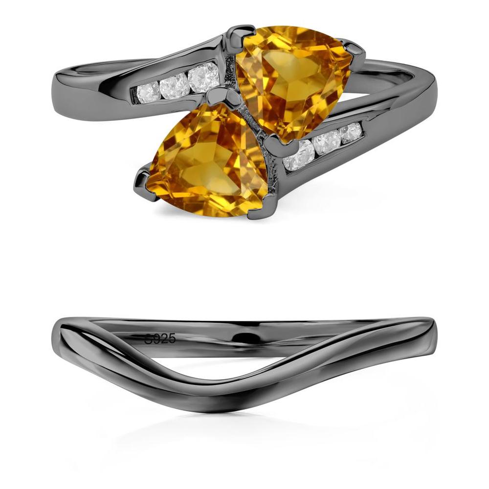 Citrine Two Stone Bypass Ring - LUO Jewelry #metal_xxxxx