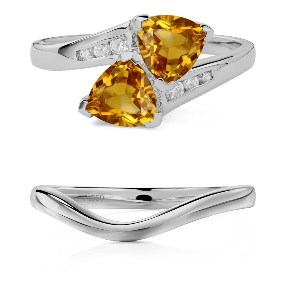 Citrine Two Stone Bypass Ring - LUO Jewelry #metal_xxxxx