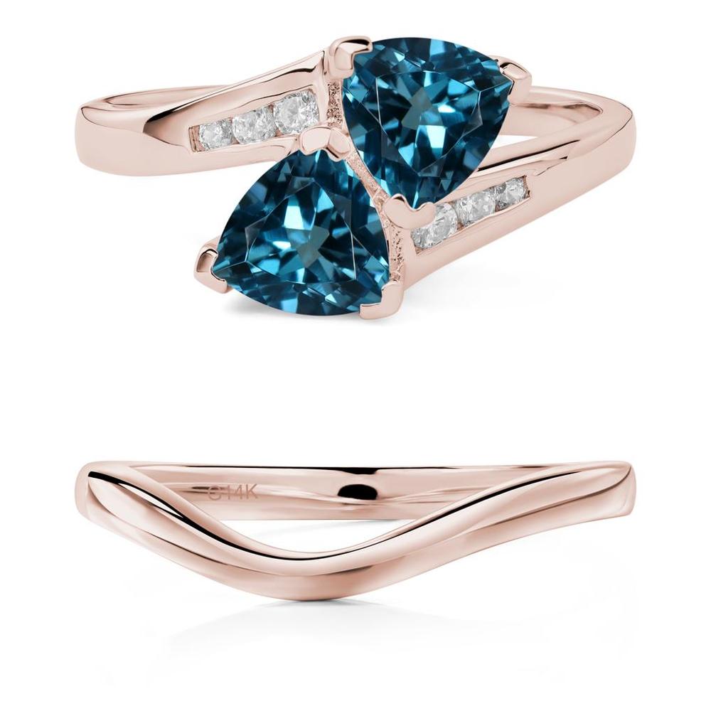 London Blue Topaz Two Stone Bypass Ring - LUO Jewelry #metal_xxxxx