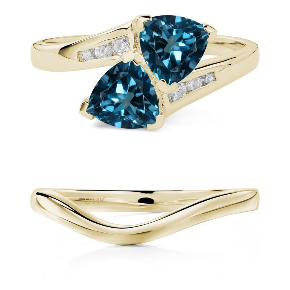 London Blue Topaz Two Stone Bypass Ring - LUO Jewelry #metal_xxxxx