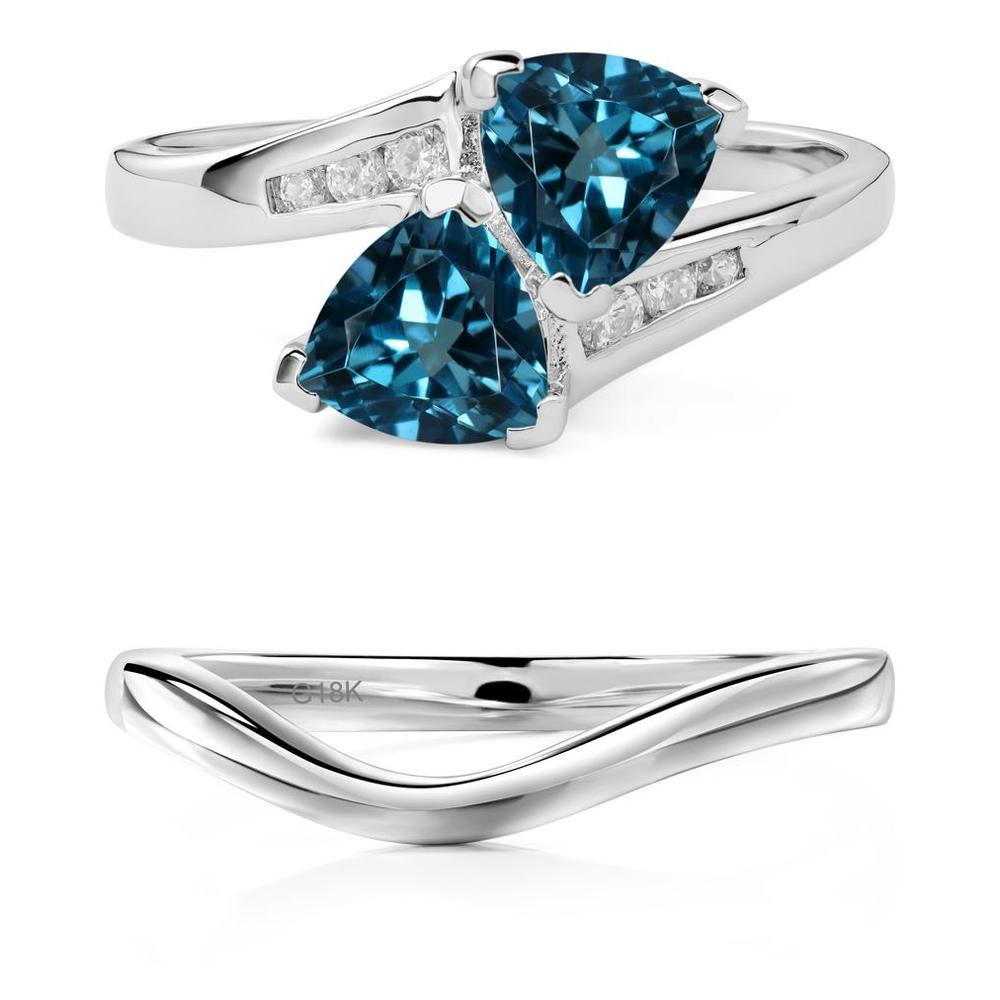 London Blue Topaz Two Stone Bypass Ring - LUO Jewelry #metal_xxxxx