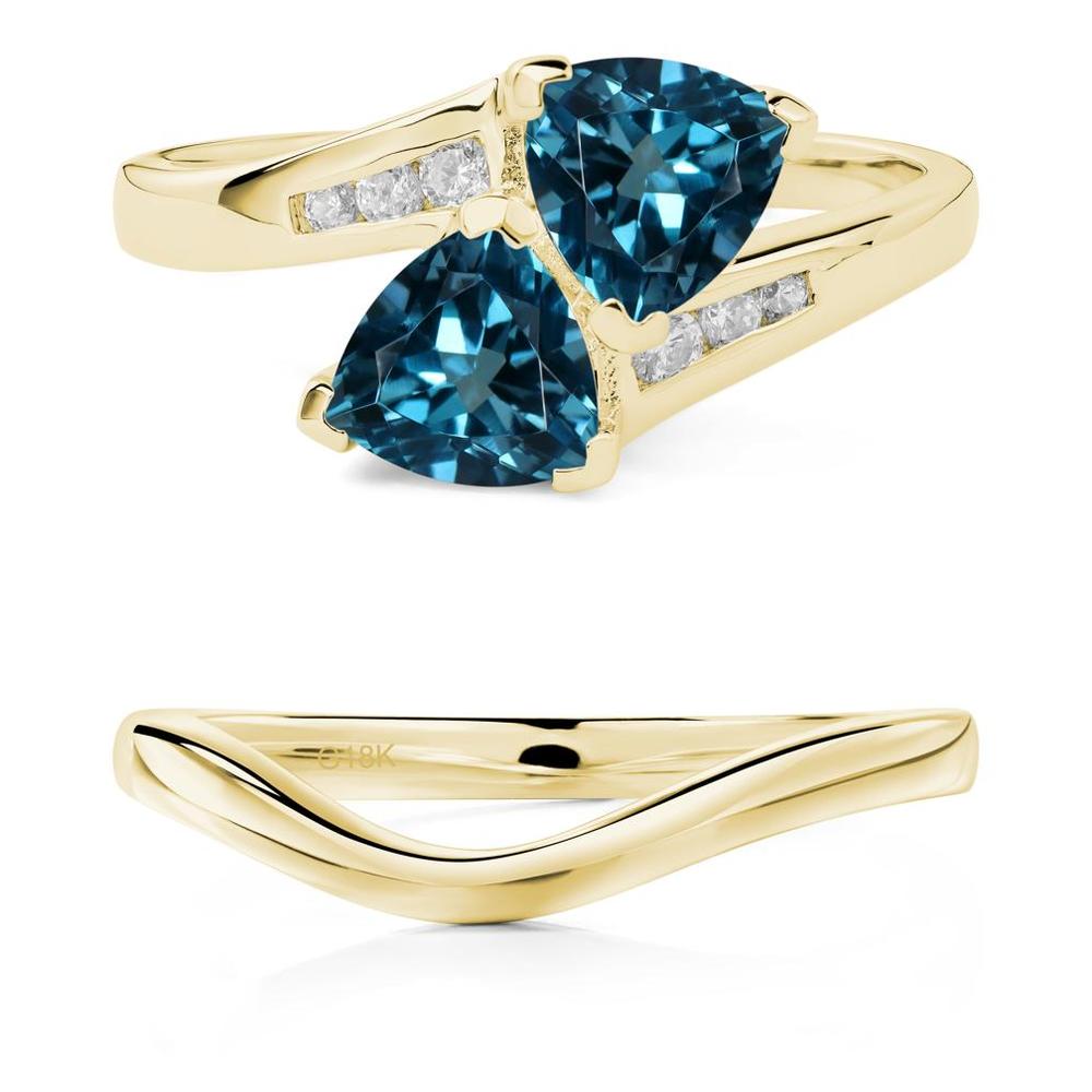 London Blue Topaz Two Stone Bypass Ring - LUO Jewelry #metal_xxxxx