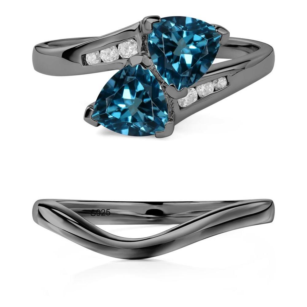 London Blue Topaz Two Stone Bypass Ring - LUO Jewelry #metal_xxxxx