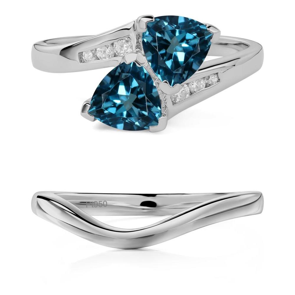 London Blue Topaz Two Stone Bypass Ring - LUO Jewelry #metal_xxxxx