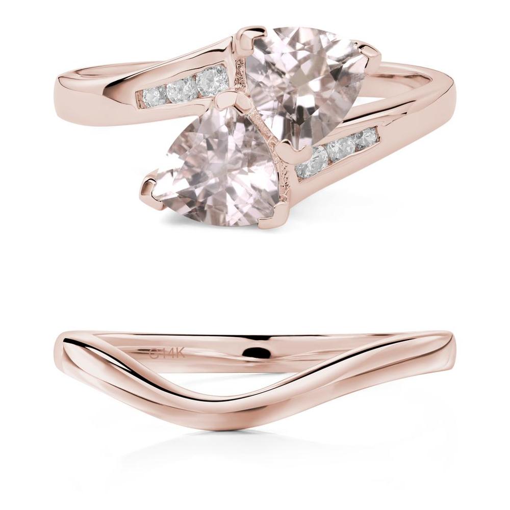 2 Stone Morganite Mothers Ring - LUO Jewelry #metal_xxxxx