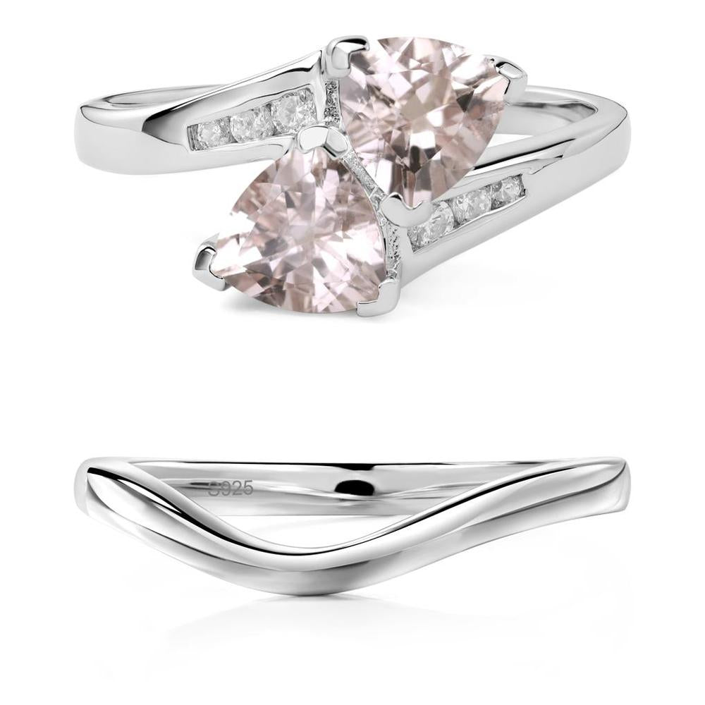 2 Stone Morganite Mothers Ring - LUO Jewelry #metal_xxxxx