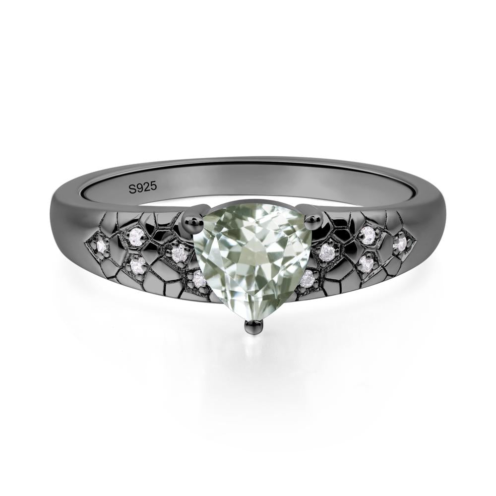 Green Amethyst Cracked Ring | LUO Jewelry #metal_black finish sterling silver