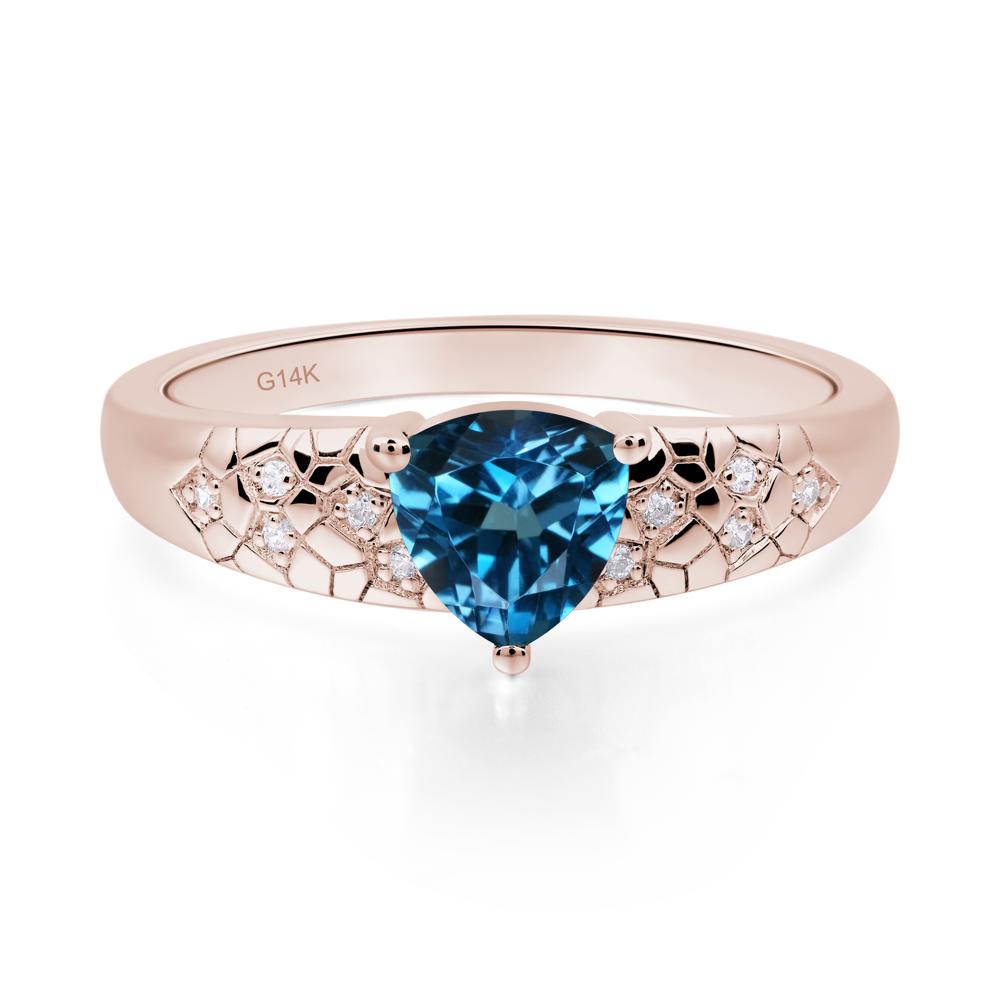 London Blue Topaz Cracked Ring | LUO Jewelry #metal_14k rose gold