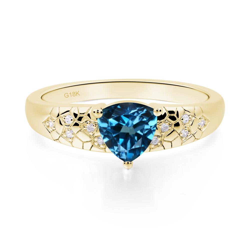 London Blue Topaz Cracked Ring | LUO Jewelry #metal_18k yellow gold