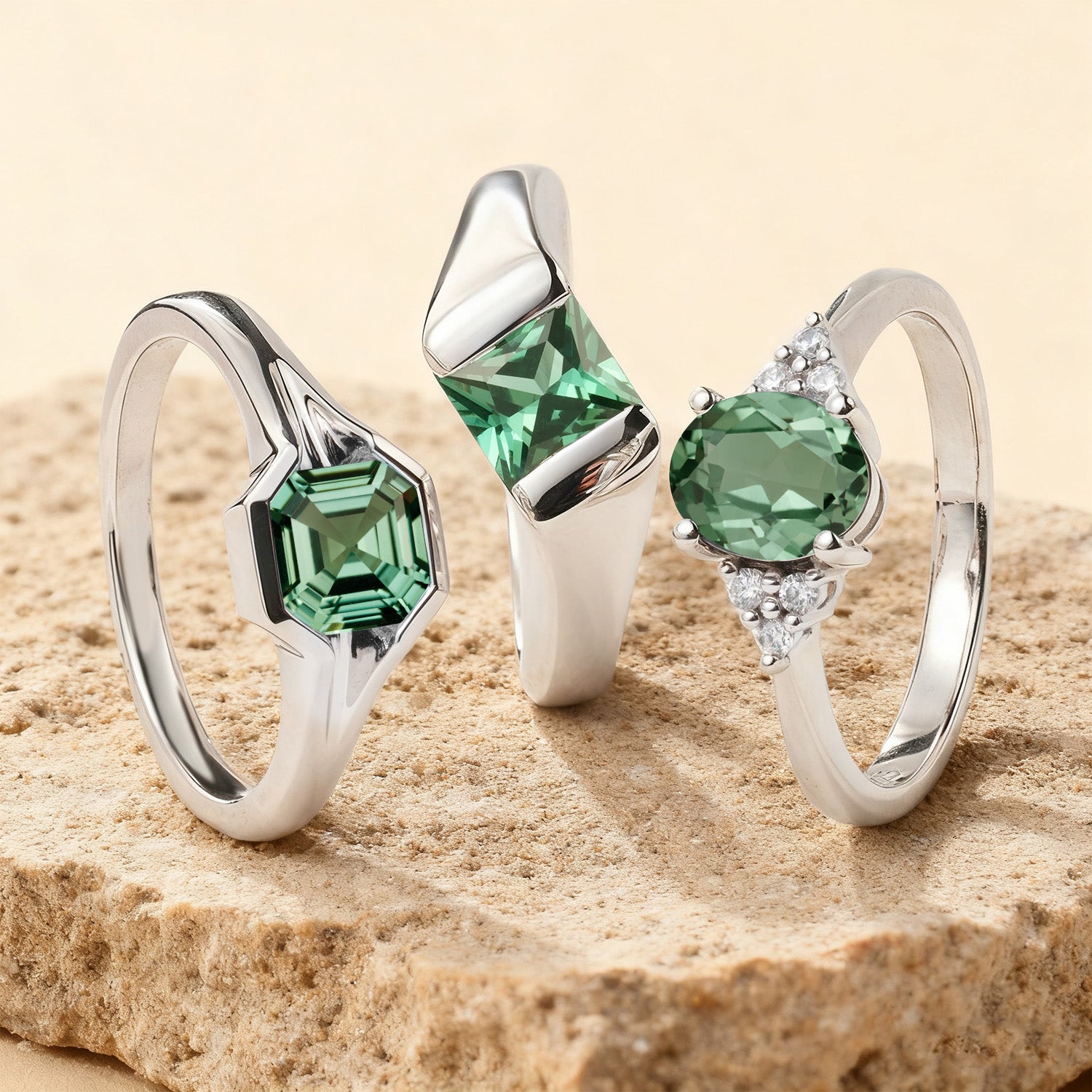 Green Sapphire Rings