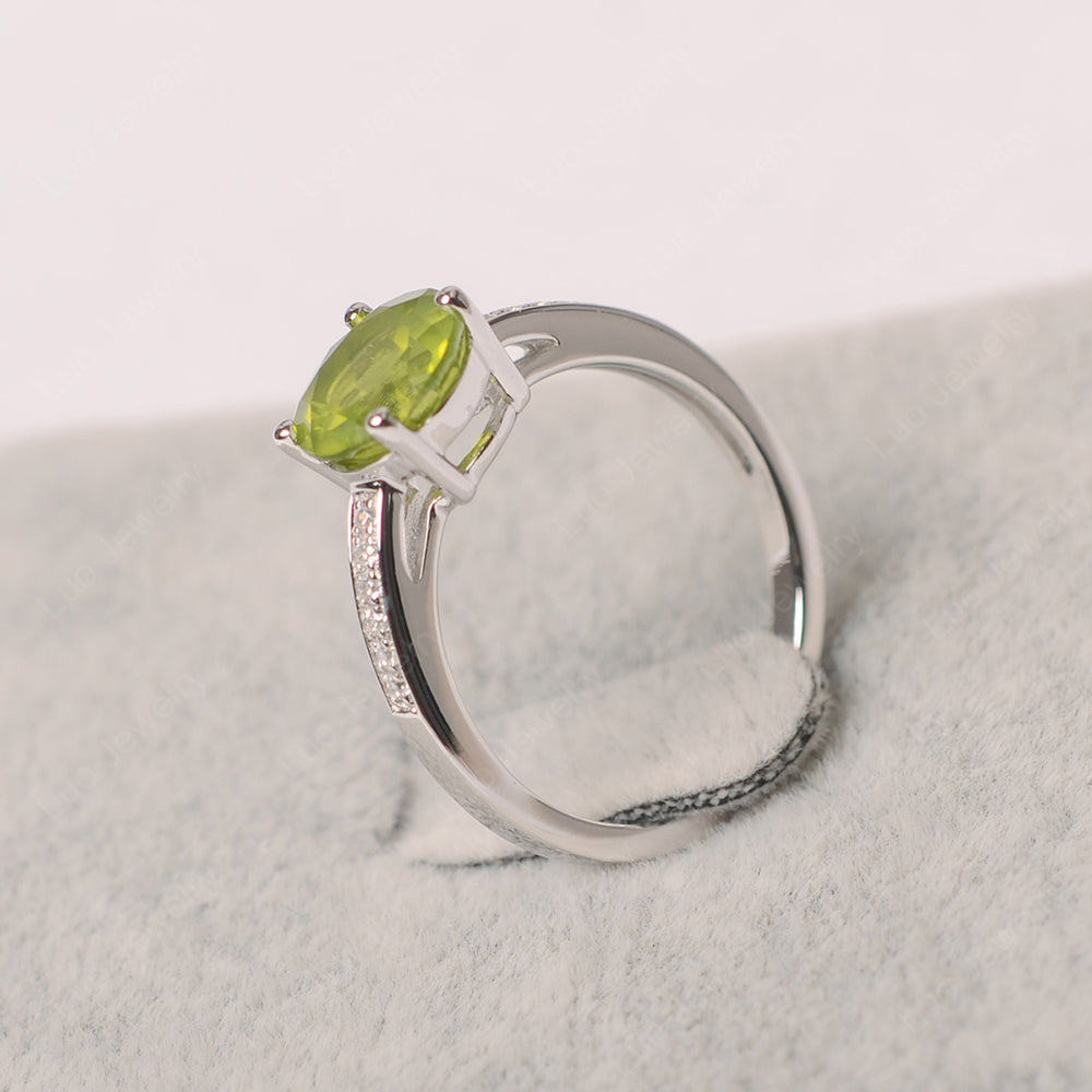 Round Cut Peridot Ring Yellow Gold - LUO Jewelry