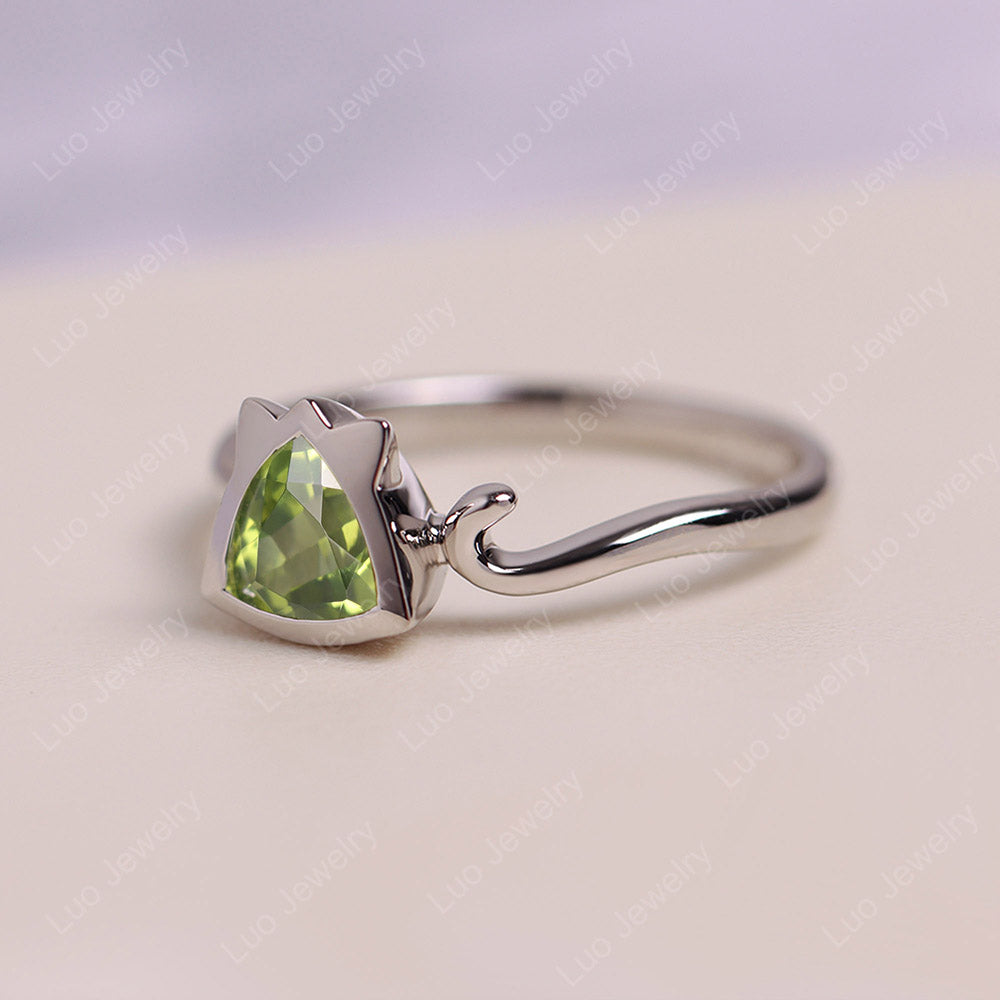 Peridot Cat Inspired Ring