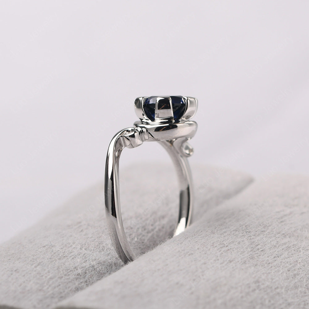 Non-traditional Lab Sapphire Ring - LUO Jewelry