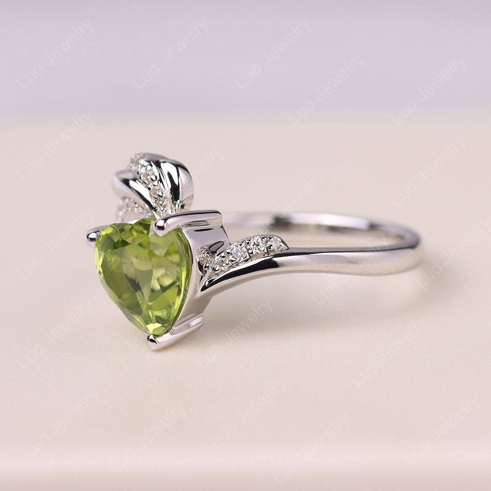 Heart Shaped Peridot Strawberry Ring