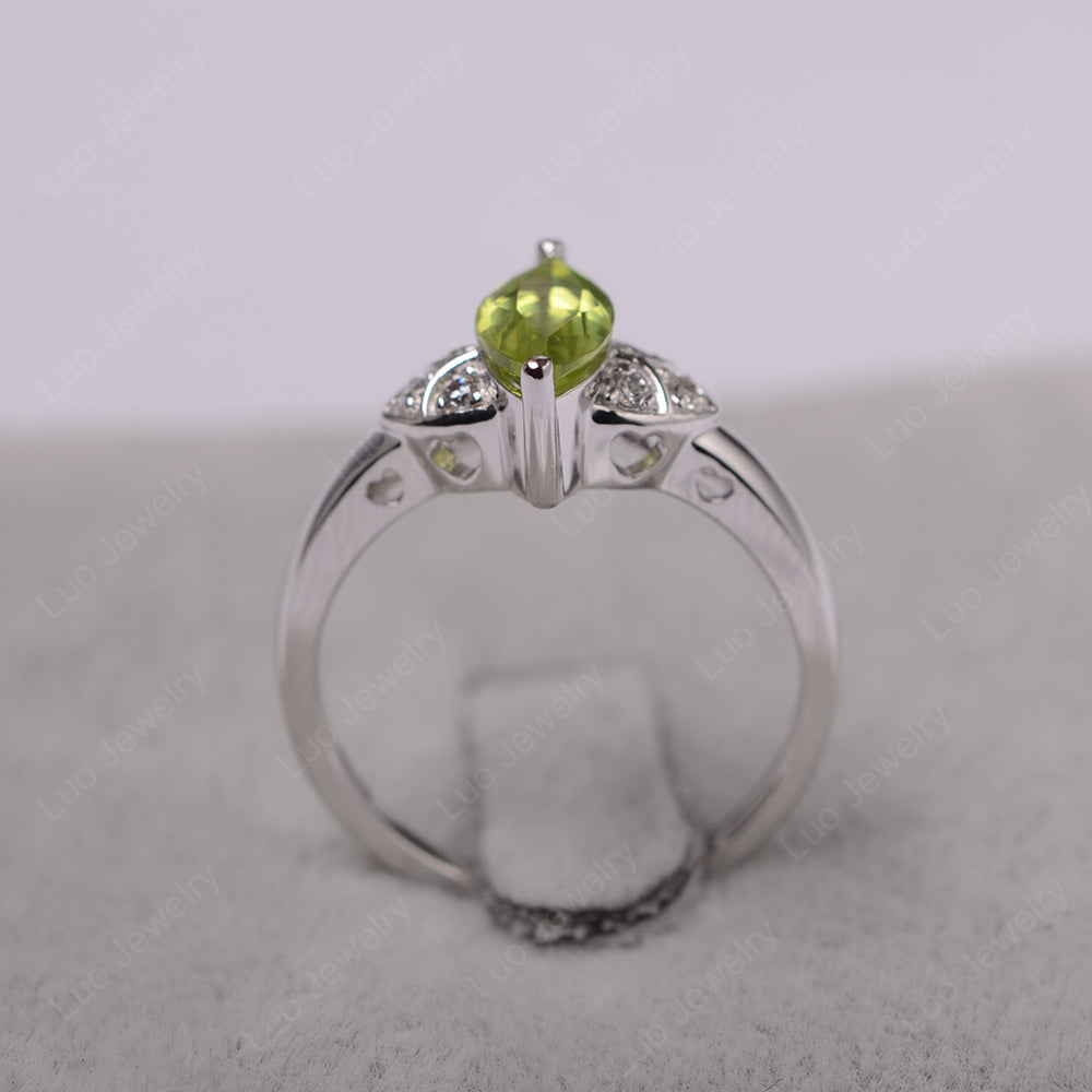 Marquise Cut Peridot Ring Gold - LUO Jewelry