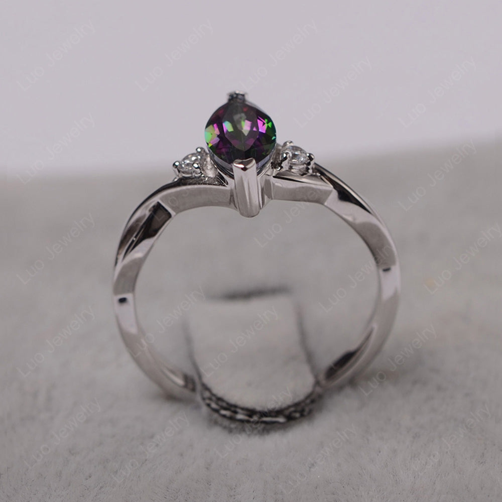 Mystic Topaz Ring Marquise Cut Engagement Ring - LUO Jewelry