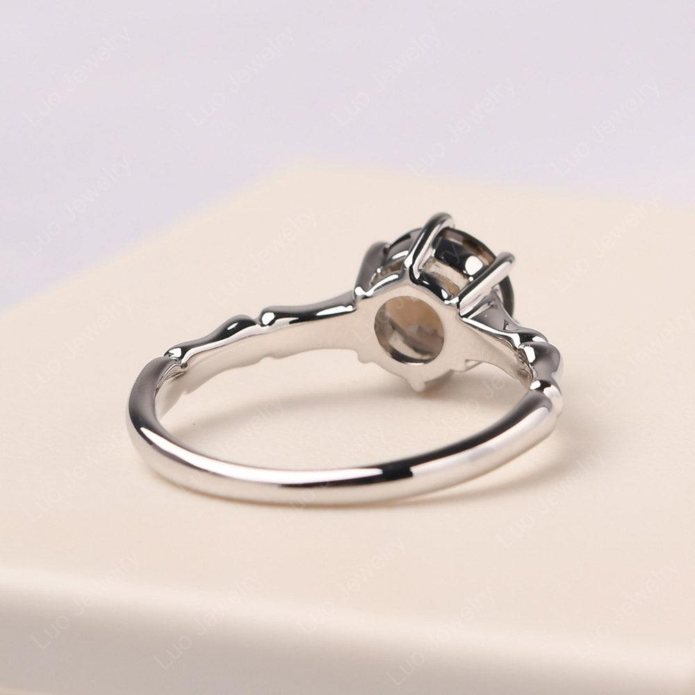 Bamboo 6 Prong Smoky Quartz Solitaire Ring - LUO Jewelry