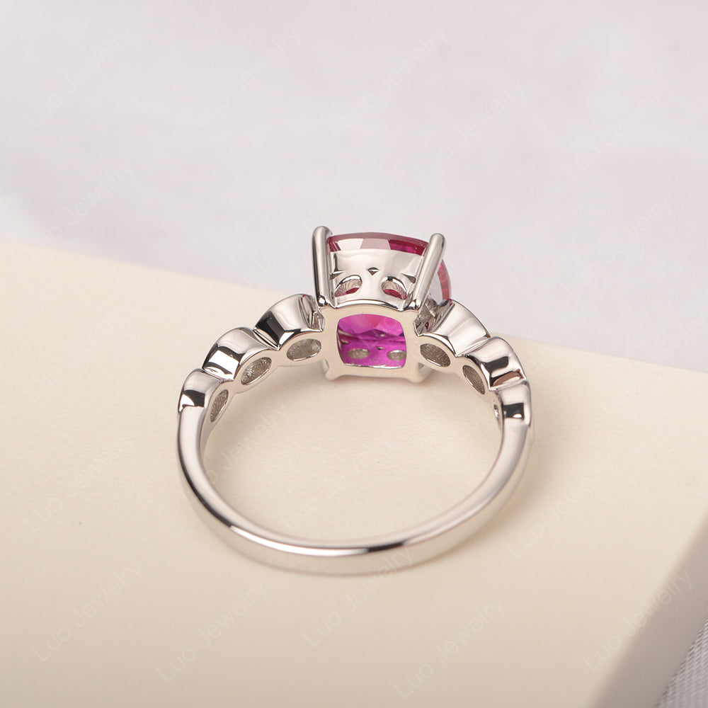 Vintage Ruby Ring Cushion Cut Yellow Gold - LUO Jewelry