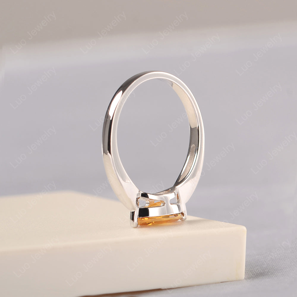 East West Marquise Cut Citrine Solitaire Ring - LUO Jewelry