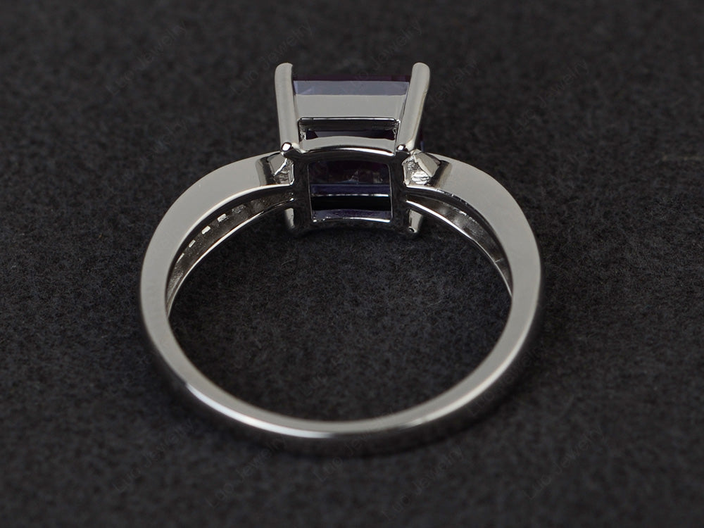 Square Alexandrite Ring Sterling Silver - LUO Jewelry