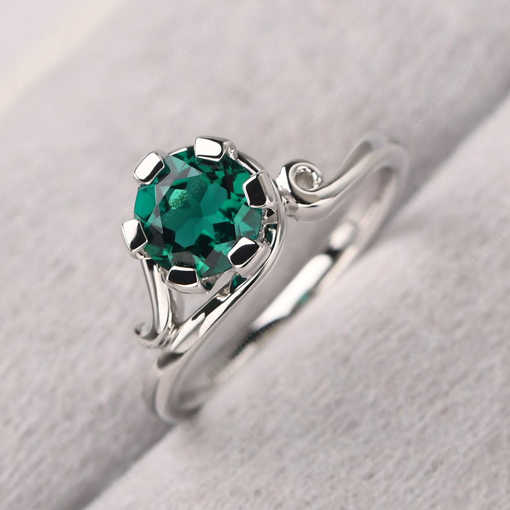 Non-traditional Emerald Ring - LUO Jewelry