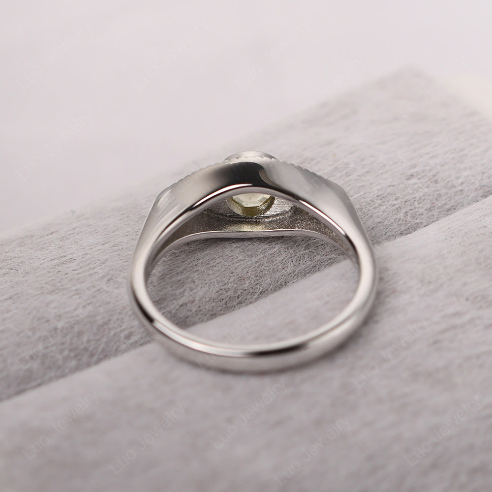 Lemon Quartz Ring Evil Eye Ring Yellow Gold - LUO Jewelry