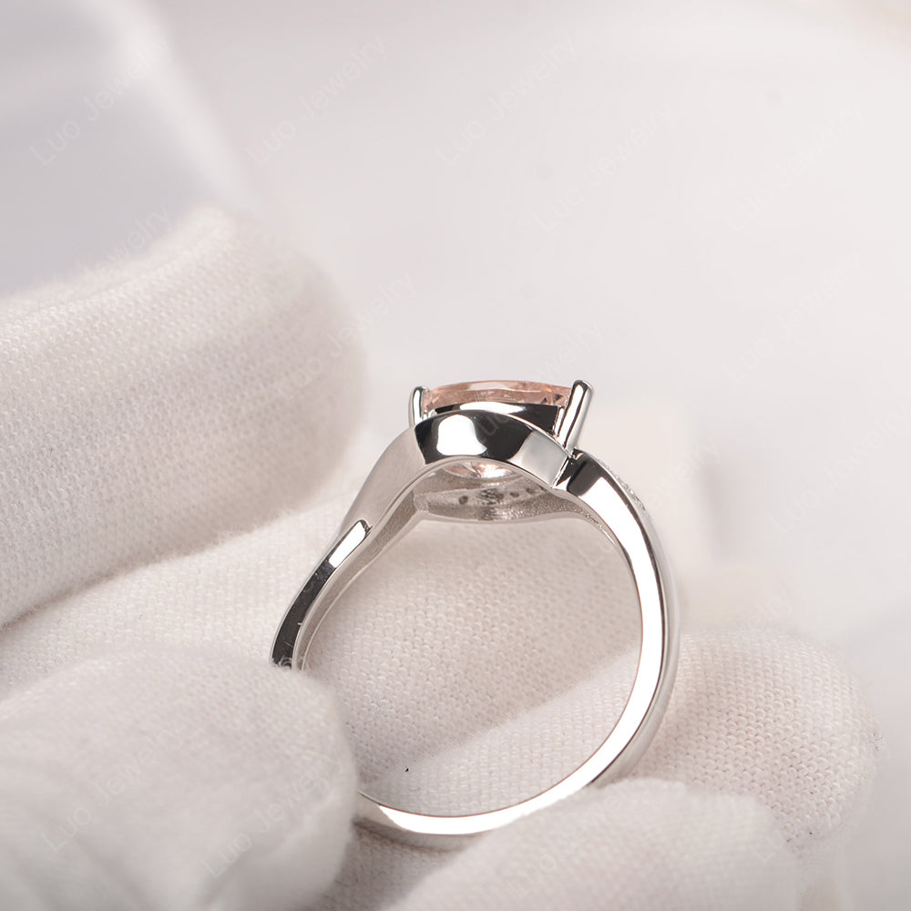 East West Pear Morganite Engagement Ring Gold - LUO Jewelry