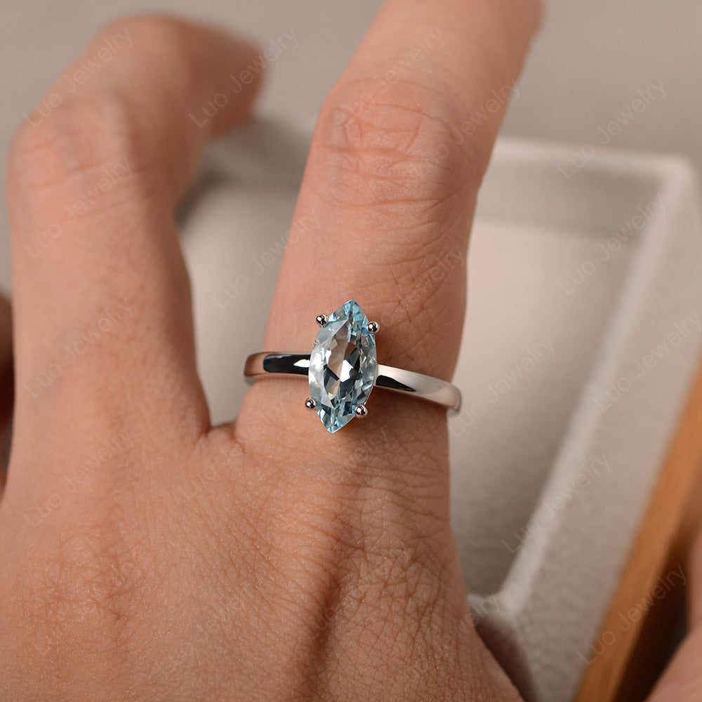 Marquise Aquamarine Ring - LUO Jewelry